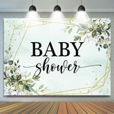 Grün Geometrisch Blätter Gold Funkeln babydusche Hintergrund